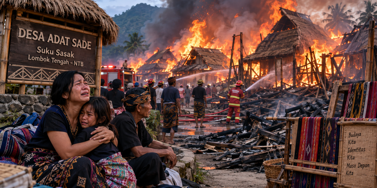 Tragedi Kebakaran Desa Adat Sade Lombok: 129 Rumah Ludes!